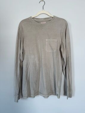 Goodfellow & co Men's Long-Sleeve Vintage Pocket Tee - Green Size Medium